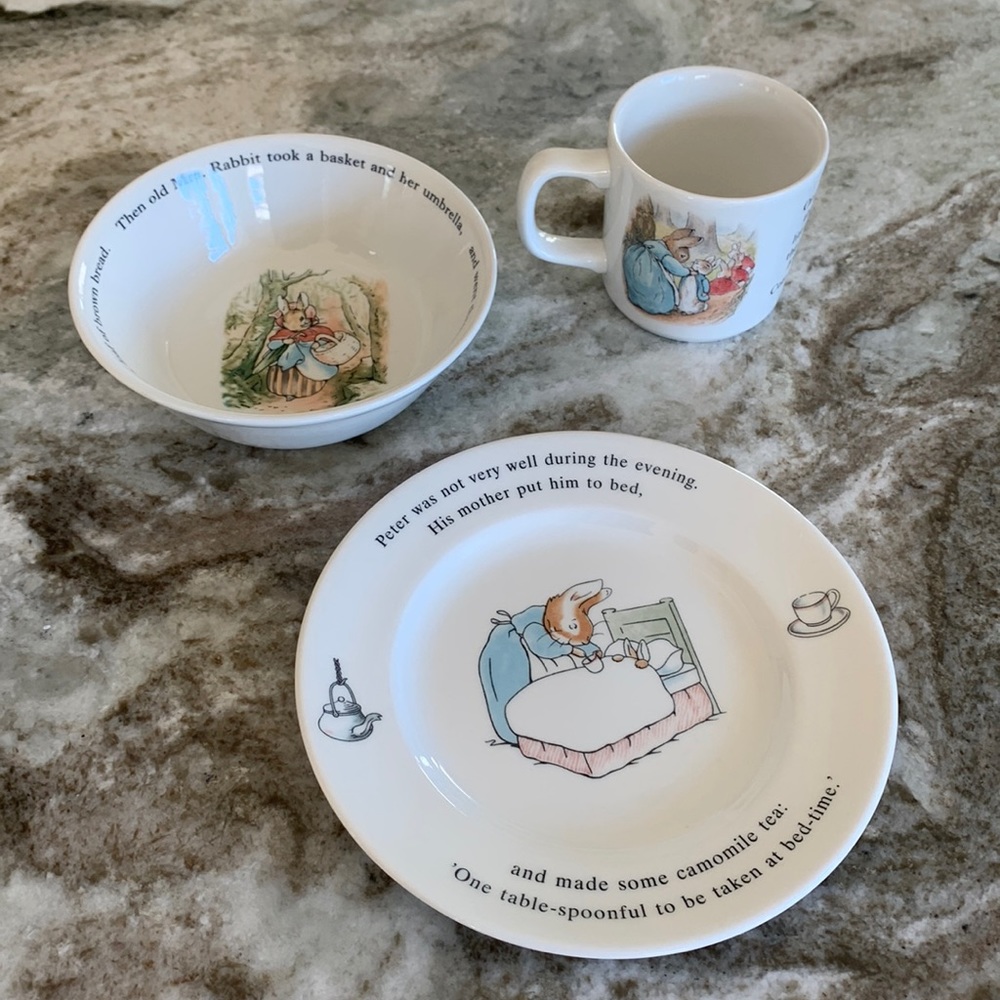Wedgewood Vintage Peter Rabbit Bowl, Saucer & Cup Set